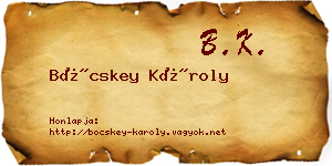 Böcskey Károly névjegykártya