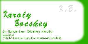 karoly bocskey business card